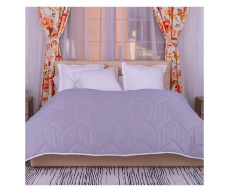 Set pilota lana iarna damasc policoton gri 160x210 cm 2 perne matlasate 50x70 cm
