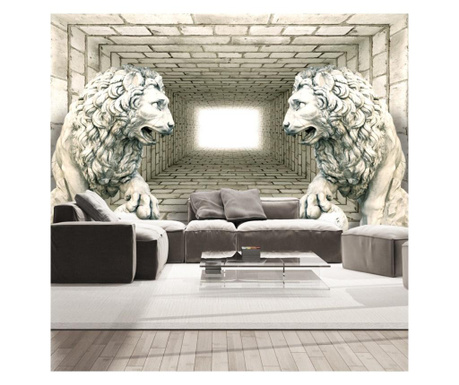 Samoljepljiva foto tapeta Artgeist - Chamber of lions - 392 x 280 cm