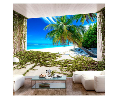 Самозалепващ фототапет Artgeist - Beach and Ivy - 392 x 280 см