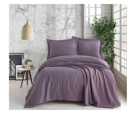 Set cuvertura de pat dublu plus 2 fete de perna stn purple