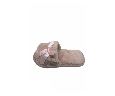 Papuci de casa decupati pentru dama, material material pufos, marime 40-41, roz deschis  40-41
