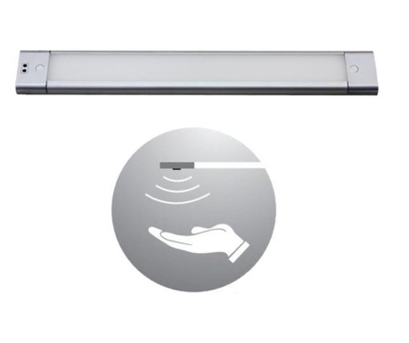 Лед диодна алуминиева лампа 12v със сензор за движение с ръка 60 см - топла светлина