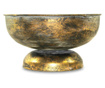 Platou metalic pe picior, auriu antichizat, 14.5x26.5 cm