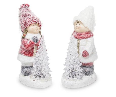 Figurina copil iarna, led, 33x8x12 cm