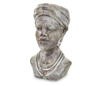 Ghiveci de piatra, femeie, maro antichizat, 28x17x14 cm