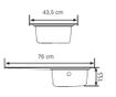 Set chiuveta inox anticalcar de blat + baterie pipa flexibila, 43.5x76 cm, cuva stanga