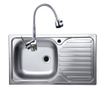 Set chiuveta inox anticalcar de blat + baterie pipa flexibila, 43.5x76 cm, cuva stanga