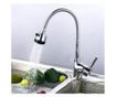 Set chiuveta inox anticalcar de blat + baterie pipa flexibila, 43.5x76 cm, cuva stanga
