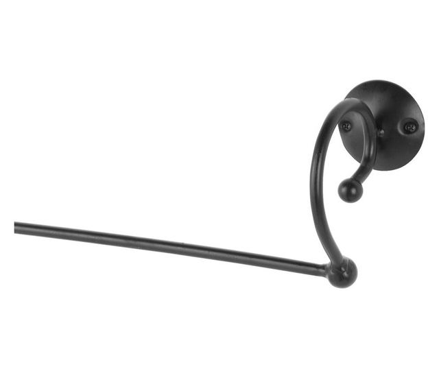 Feridras Siena, törülközőtartó rúd kézzel megmunkált fémből, 40 cm, fekete