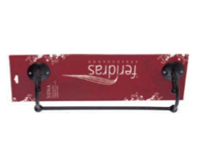 Feridras Siena, törülközőtartó rúd kézzel megmunkált fémből, 40 cm, fekete