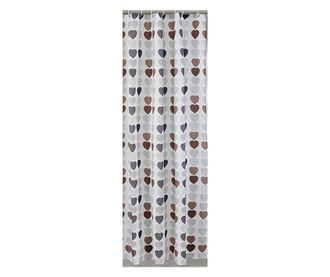 Perdea dus Feridras din poliester, 240x200 cm, imprimeu inimioare