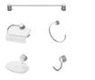 Set 5 accesorii baie Feridras Key B, metal cromat si ABS