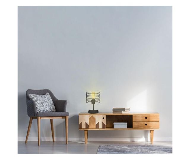 Éjjeli lámpa drótos loft fekete LUKKA