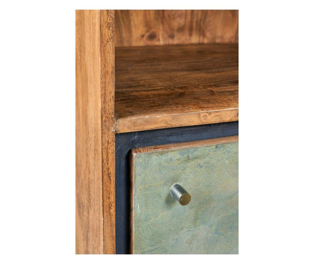 Dulap Novita Home, lemn, 58x45x137 cm, maro/gri