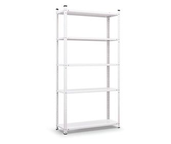 Rafturi metalice, 5 polite metalice,184x95x34cm, 50 kg/polita, montaj cu surub, vopsit in alb