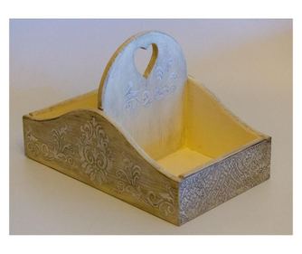 Organizator cosmetice decorativ handmade,lemn,33x20,5x22 c