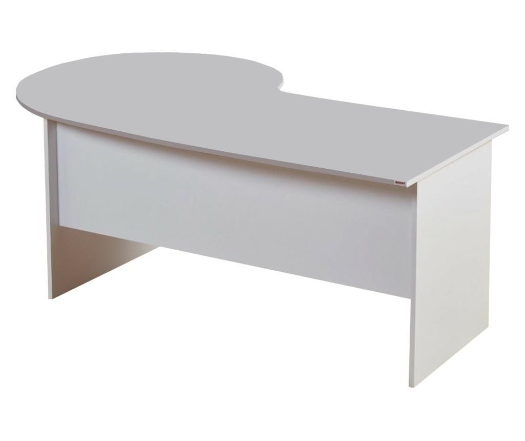 Kristal Desk, White, l2000 h750 width1 800 width 2-1200mm, thickness 18mm