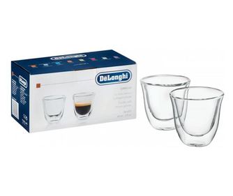 Set 2 pahare esppresso, Delonghi, 60ml, sticla borosilicata