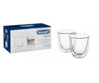 Set 2 pahare cappuccino, Delonghi, 190 ml, sticla borosilicata
