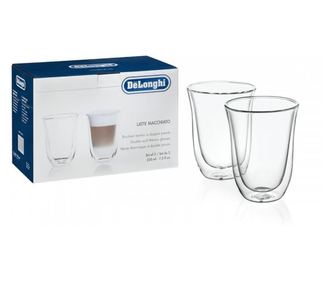 Set 2 pahare latte macchiato, Delonghi, 220 ml, sticla borosilicata