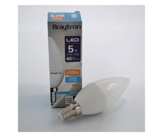 Bec led lumanare 5W C37 E14, Braytron, lumina rece