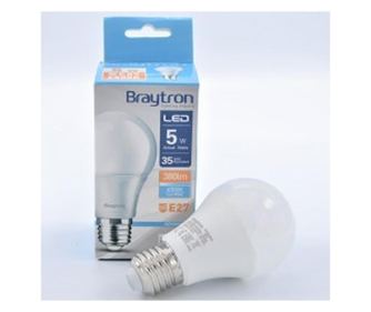 Bec led 5W A60 E27, Braytron, lumina rece