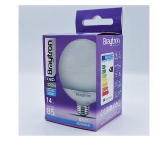 Bec led sferic 14W (85W), E27, G95, 1220 lm, lumina rece (6500K), opal, Braytron
