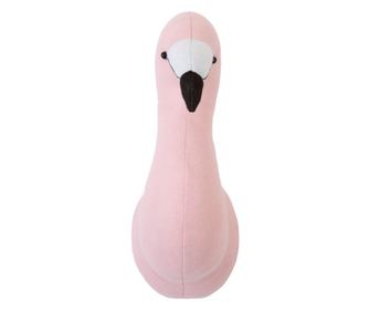 Decoratiune perete Childhome, 15x28x36 cm, flamingo