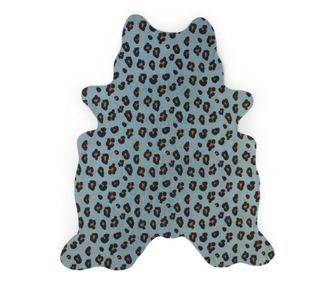 Covor bumbac Childhome, 145x160 cm, leopard albastru
