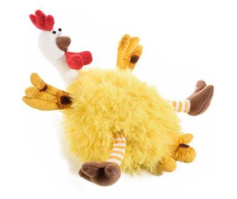 Figurina Gaina din textil galben 20x12x25 cm