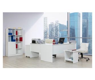 Set birou alpino inci culoare alb 4 piese