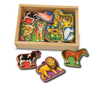 Animale de lemn cu magneti Melissa and Doug