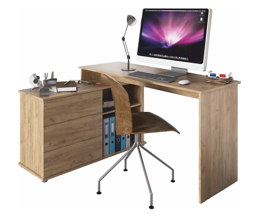 Terino 138x50x75 cm Artisan hrast MDF kutni uredski stol