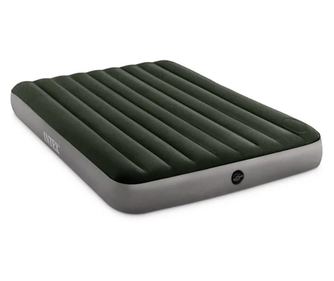 Надуваем матрак intex, dura-beam, Двоен, Вградена крачна помпа, До 273 кг, 1.52 x 0.25 x 2.03 м, Сив