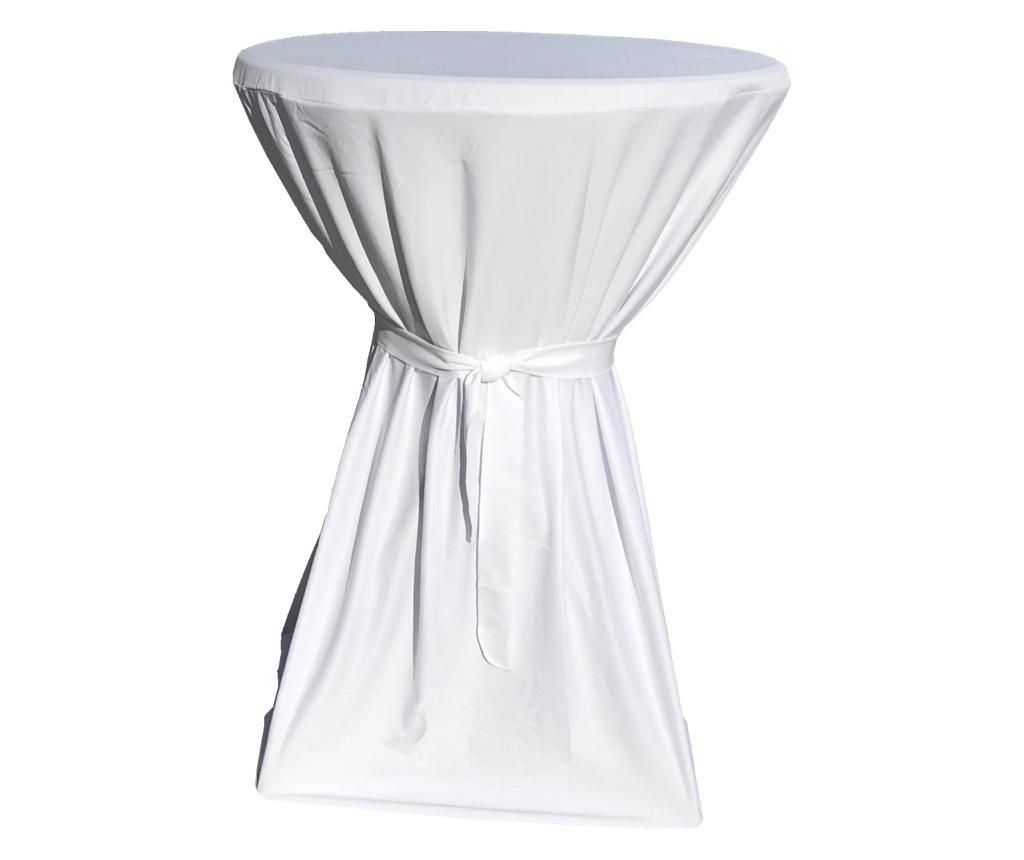 CULINARO Fata de masa cu panglica pentru mese cocktail 80xh110cm, alba