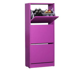 Pantofar Adore, 3 compartimente, capacitate 14 perechi incaltaminte, mov, 51x119x26 cm