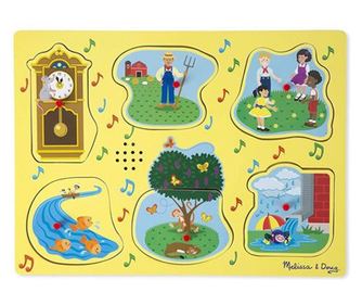 Puzzle de lemn cu sunete Cantecele copilariei Melissa & Doug