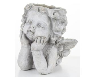 Ghiveci de piatra, ingeras, gri, 20x20x14 cm