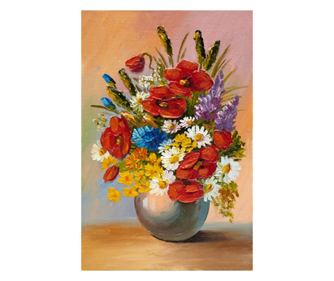 Obraz na plátně květiny, jaro, vícebarevný, malba, kytice, 40 x 60