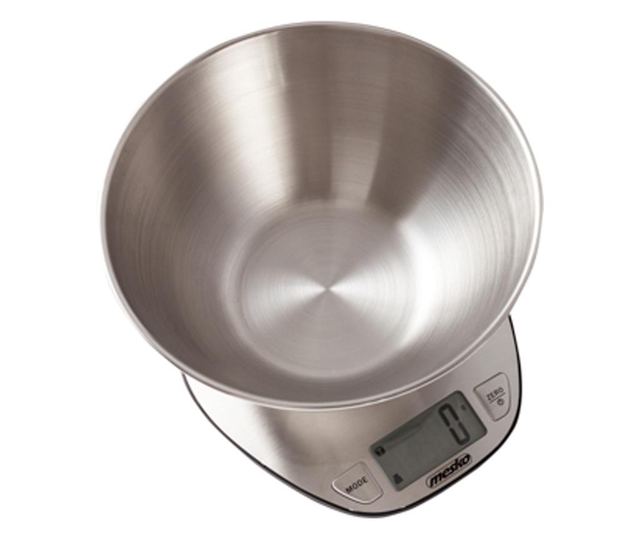Cantar de bucatarie cu bol din inox Mesko MS 3152