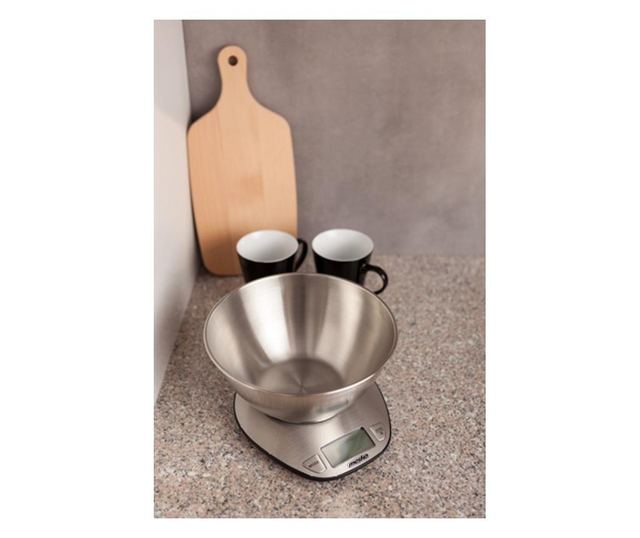 Cantar de bucatarie cu bol din inox Mesko MS 3152