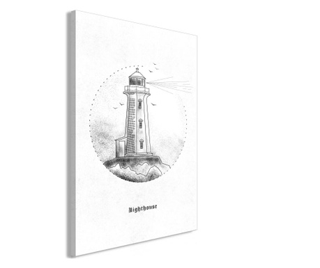 Slika Artgeist - Black and White Lighthouse (1 Part) Vertical - 40 x 60 cm