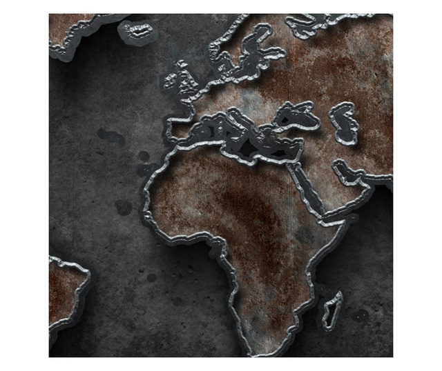 Tablou Harta Lumii riginita si sudata 70x100cm