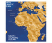 Tablou Harta Lumii albastru 90x120cm