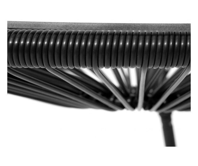 Scaun din ratan sintetic si metal, negru