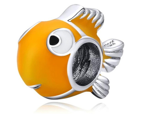 Talisman din argint 925 yellow enamel clownfish