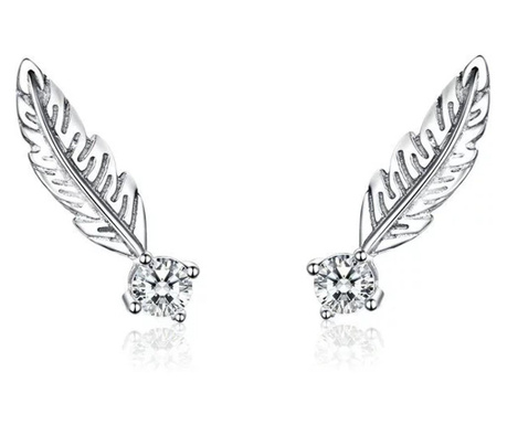 Cercei din argint 925 feather stud earrings for women boho style