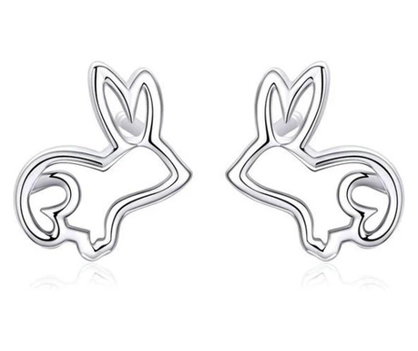 Cercei din argint 925 sketch rabbit bunny