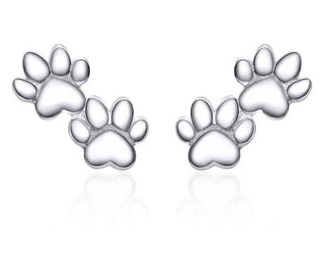 Cercei din argint 925 cat pet footprint