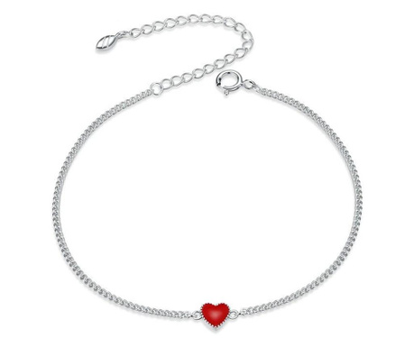 Bratara reglabila din argint 925 simple minimalist red heart